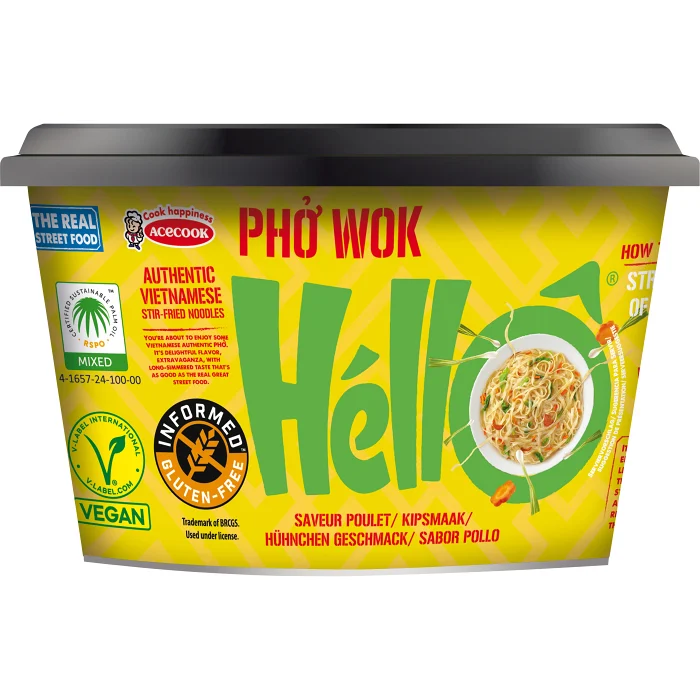 Hello Pho wok kyckling 76g Acecook