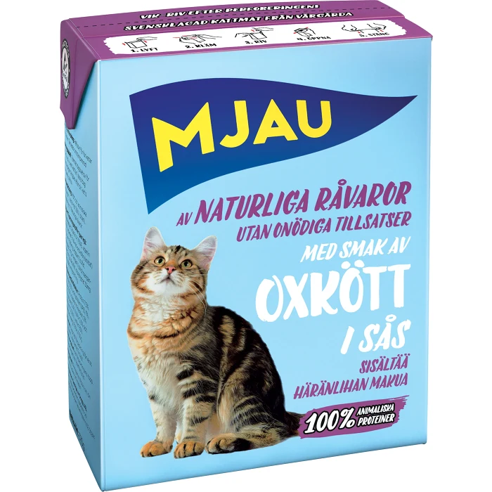 Kattmat Oxkött i sås 370g Mjau