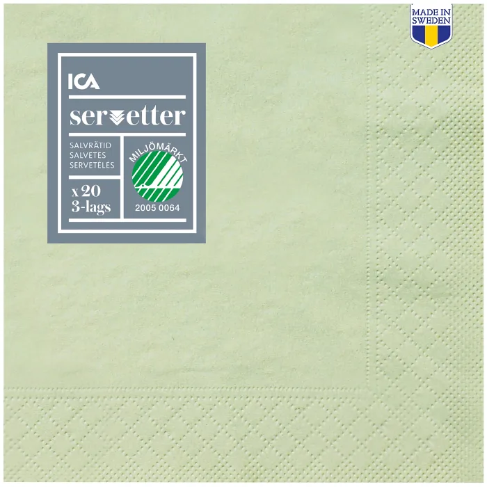 Servett Lingrön 24cm 20-p ICA Home
