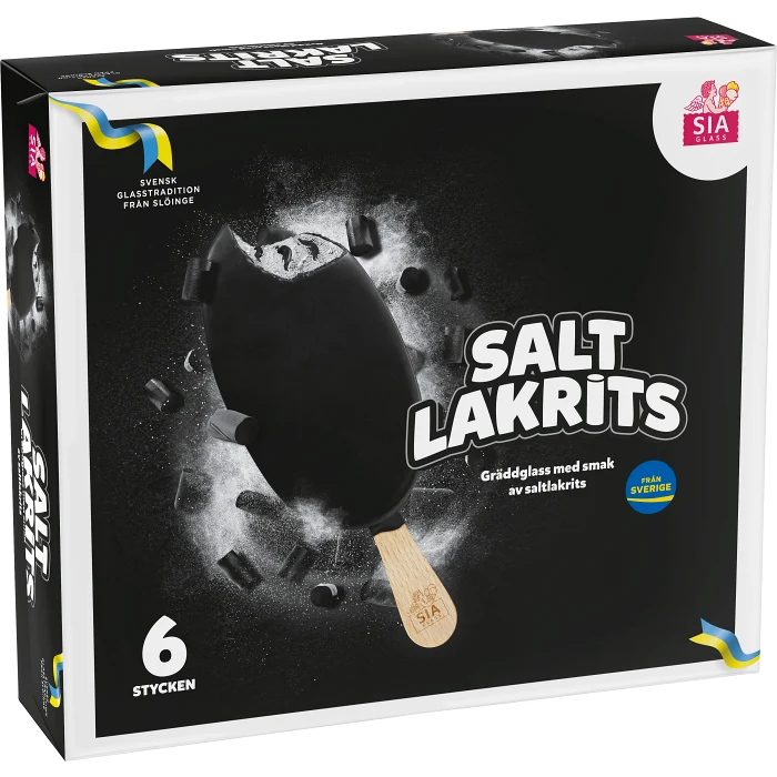 Gräddglass Saltlakrits 6-p 600ml Sia Glass