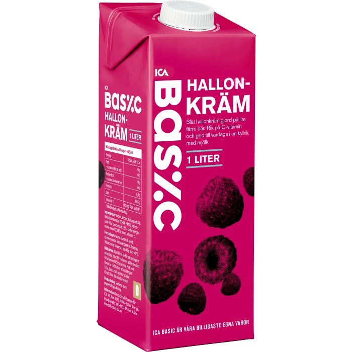 Hallonkräm 1l ICA Basic