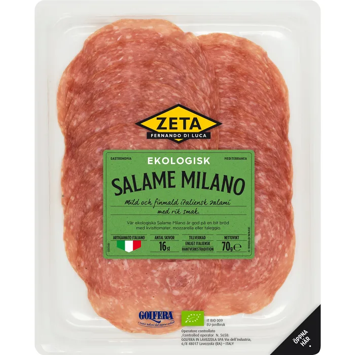 Salame Milano Ekologisk 70g Zeta
