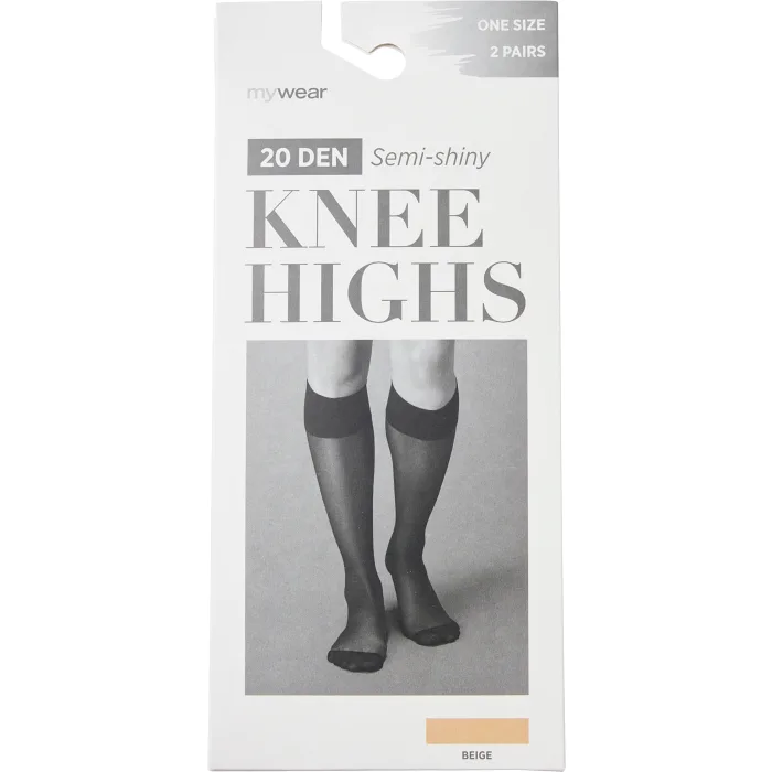 Knästrumpa 2p 20D beige onesize mywear
