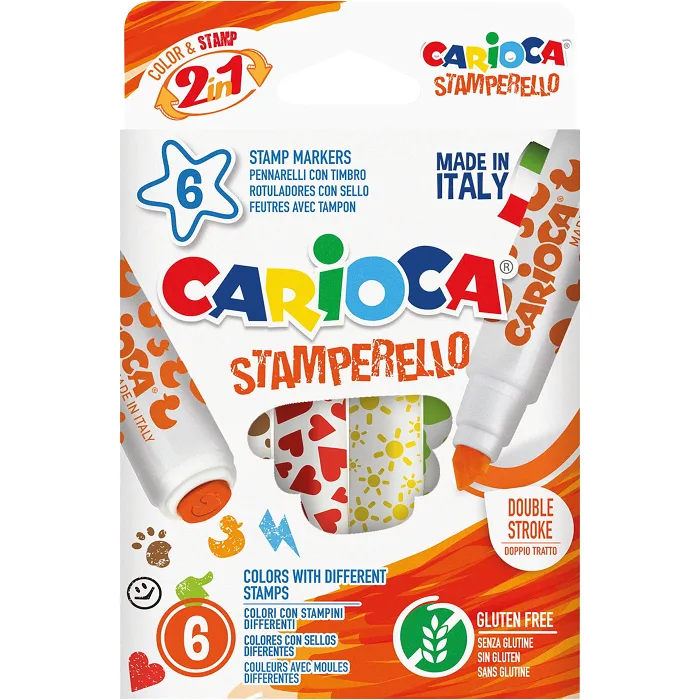 Stämpelfiberpennor 6-p Carioca