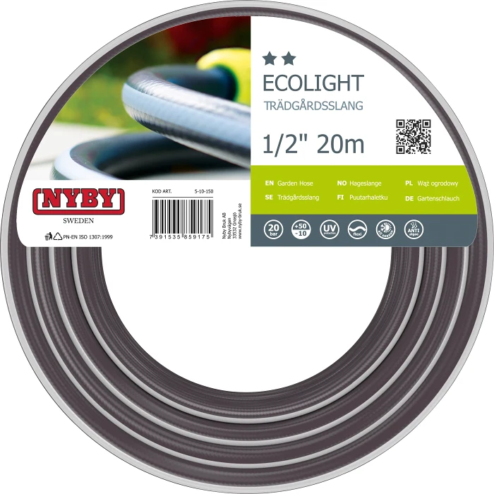 Trädgårdsslang Ecolight 1/2 tum 20m Nyby