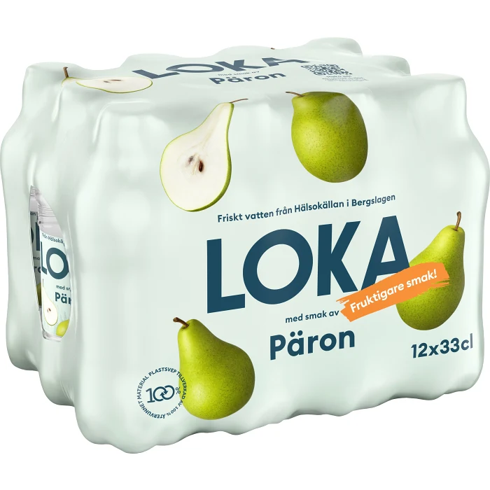 Vatten Kolsyrat Päron 12x33cl Loka