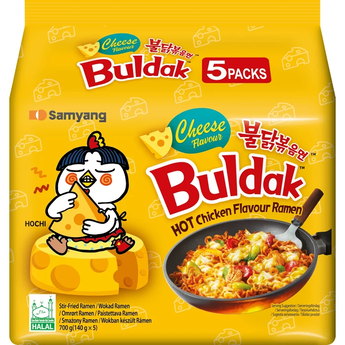 Snabbnudlar Buldak Cheese 700g Samyang