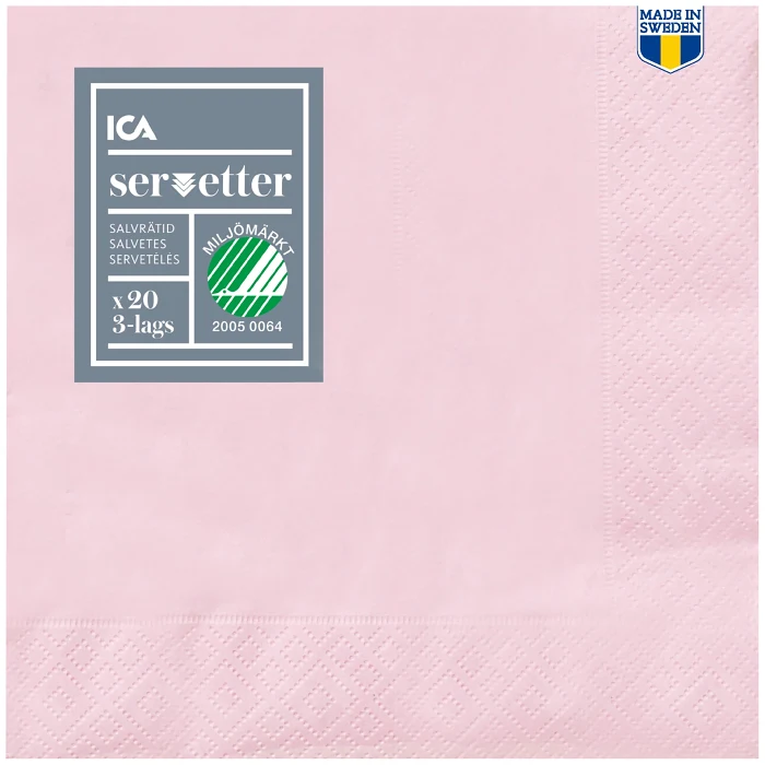 Servett Ljusrosa 24cm 20-p ICA Home