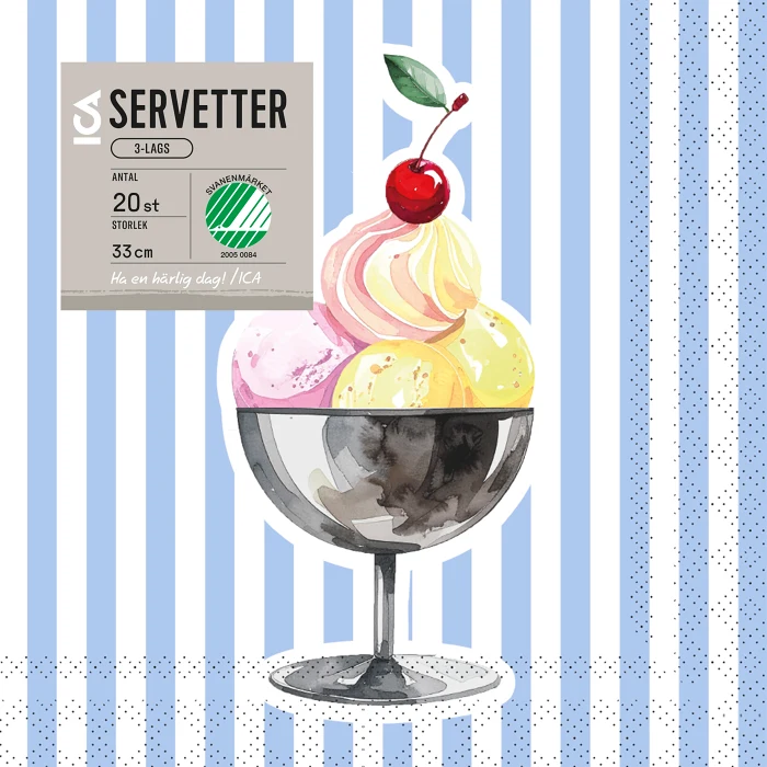 Servett 33cm Ice Cream Coupe 20-p ICA
