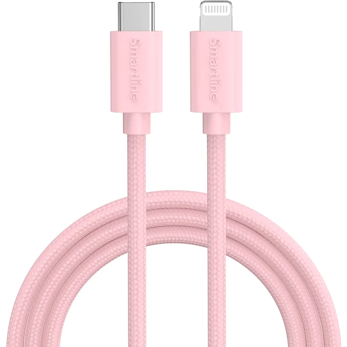 USB-C till Lightning 2m rosa Smartline