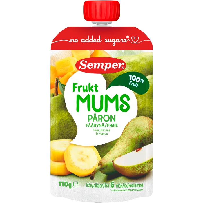Fruktmums Päron 6m 110g Semper