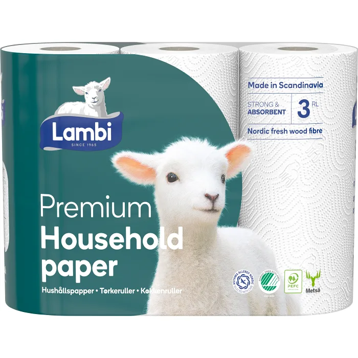 Hushållspapper Premium 3p Lambi
