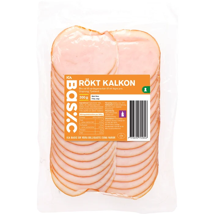 Kalkon Rökt 300g ICA Basic