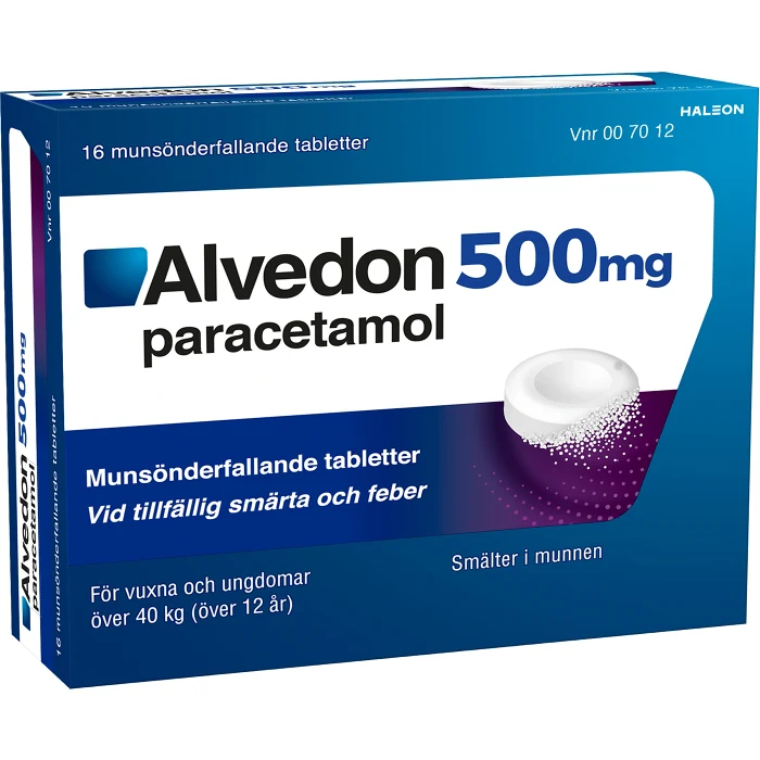 Alvedon Munsönderfallande tablett 500mg 16-p