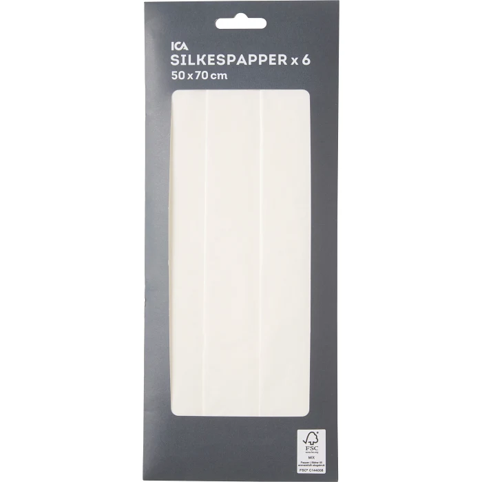Silkespapper vit 6 ark 50 x 70 cm