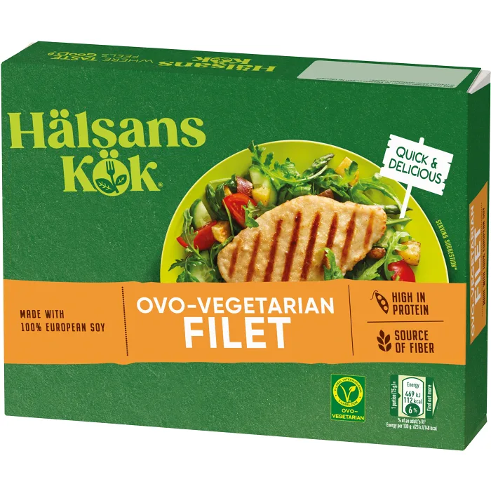 Vegetariska sojafiléer OVO Fryst 300g Hälsans Kök