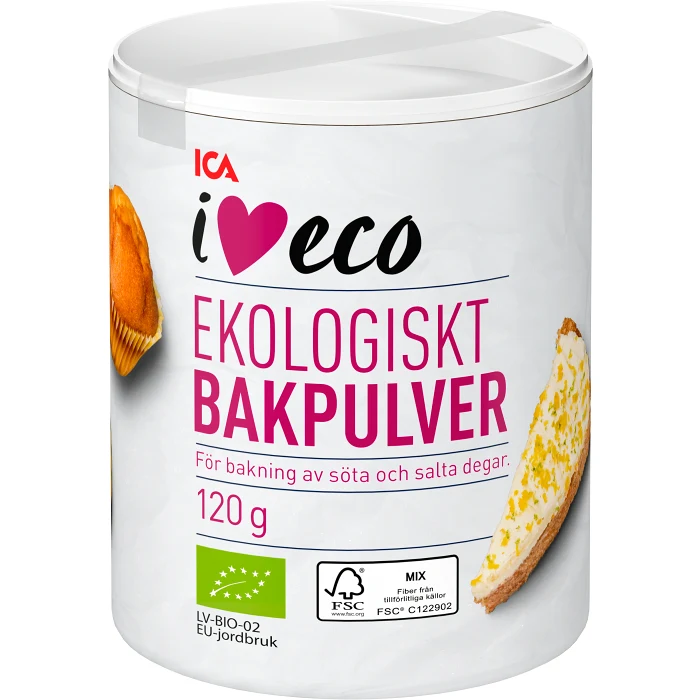 Bakpulver Ekologiskt 120g ICA I love eco