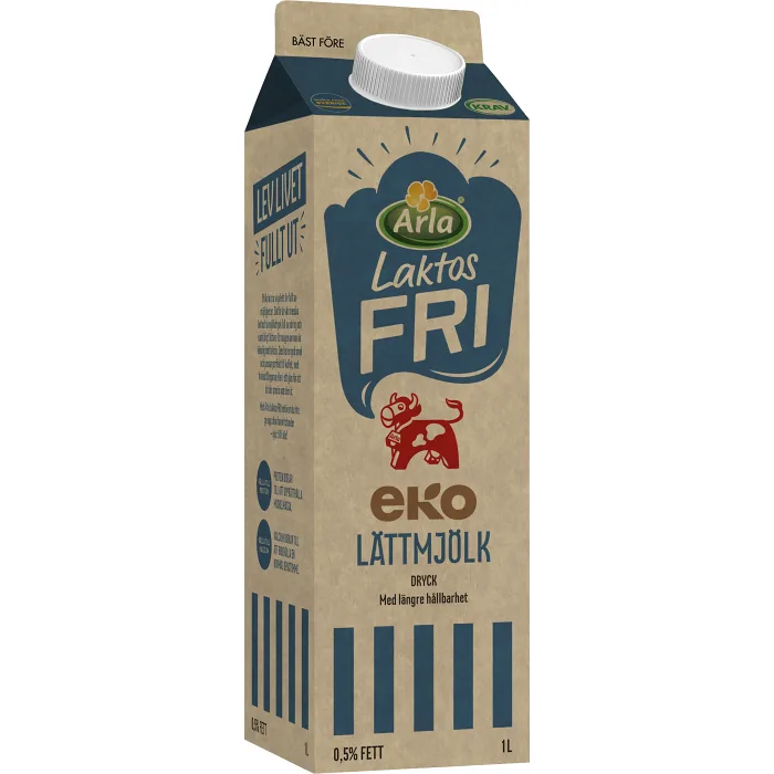 Lättmjölkdryck Laktosfri 0,5% 1l KRAV Arla Ko®