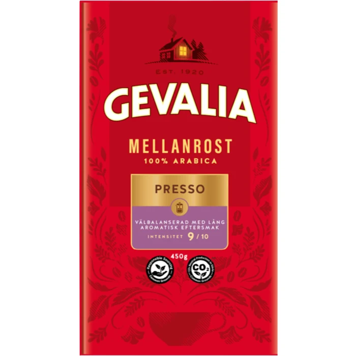 Bryggkaffe Mellanrost Presso 450g Gevalia
