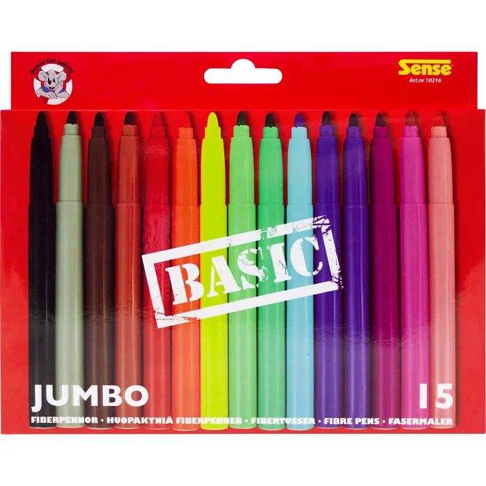 Fiberpennor Jumbo Basic 15p Sense