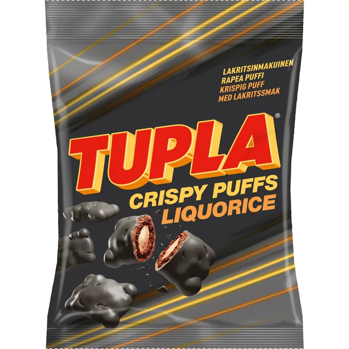 Crispy Puffs Liquorice 140g Tupla