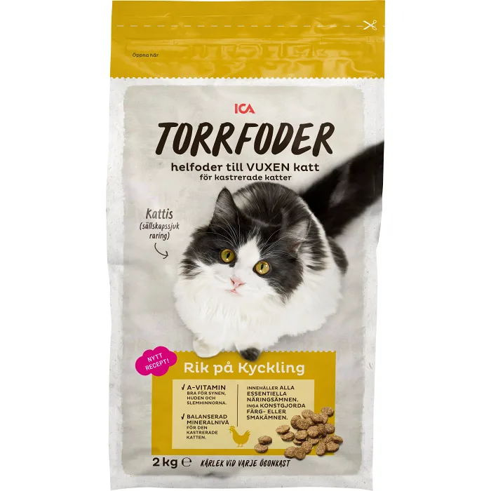 Kattmat Torrfoder Kyckling Kastrerad 2kg ICA