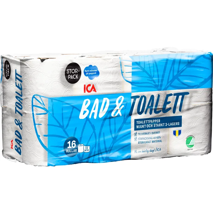 Bad & Toalett Toalettpapper 16-p Miljömärkt ICA