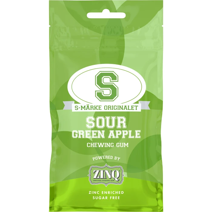 Tuggummi Sour Apple 31,5g Zinq