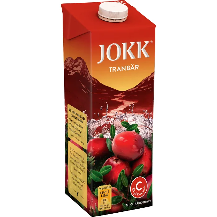 Tranbärsdryck 1l Jokk