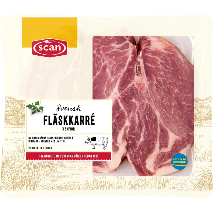 Fläskkarré Färsk Skivad Benfri 600g Scan