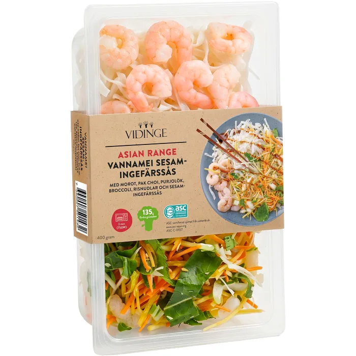 Färdigmat Vannamei Sesam och Ingefära 400g Vidinge