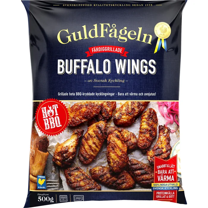 Buffalo wings BBQ Fryst 500g Guldfågeln