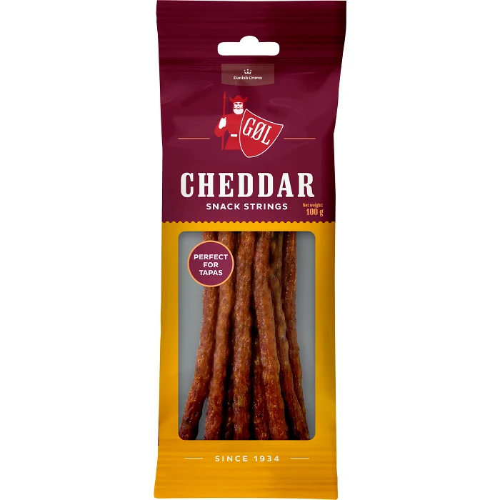 Ölkorv Cheddar Snack Strings 100g Göl