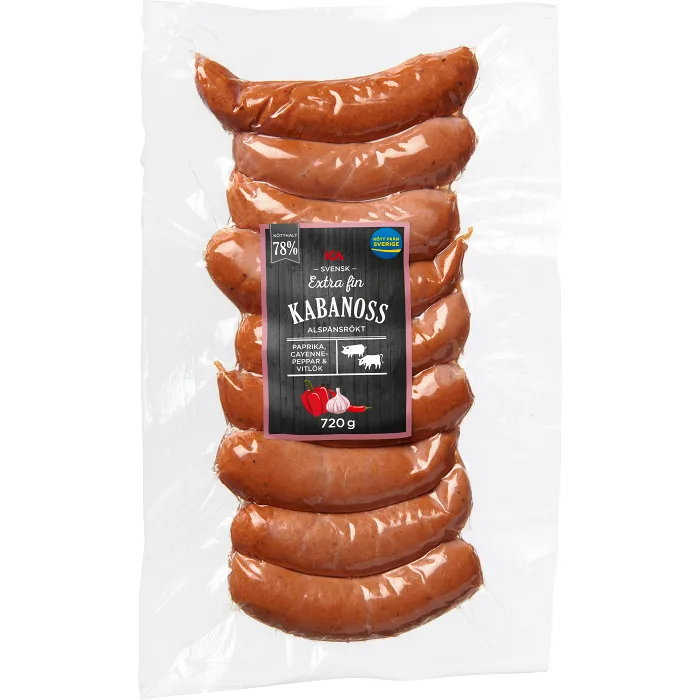 Kabanoss 78% Kötthalt 720g ICA