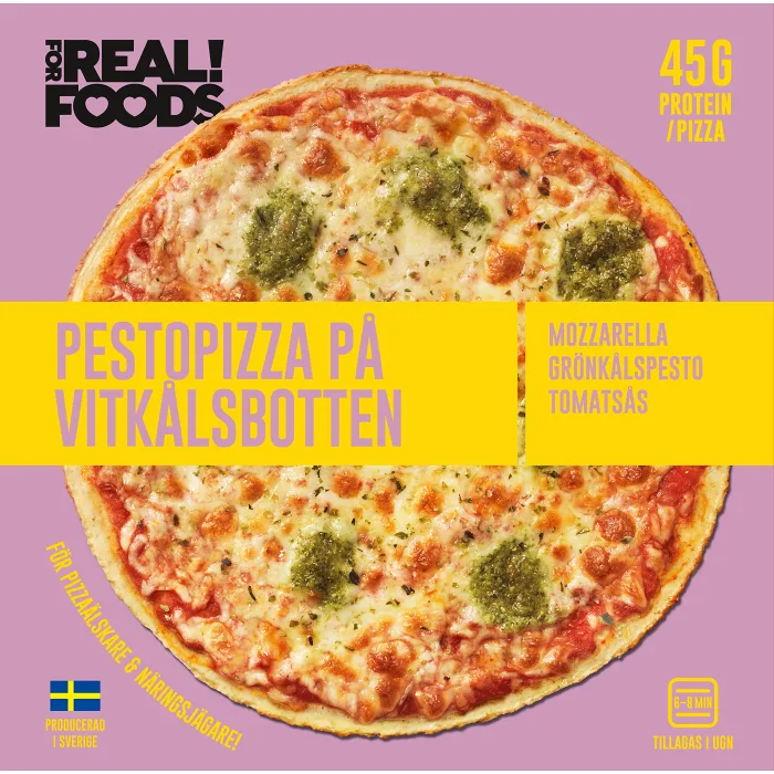 Pestopizza på vitkålsbotten Fryst 280g For Real! Foods