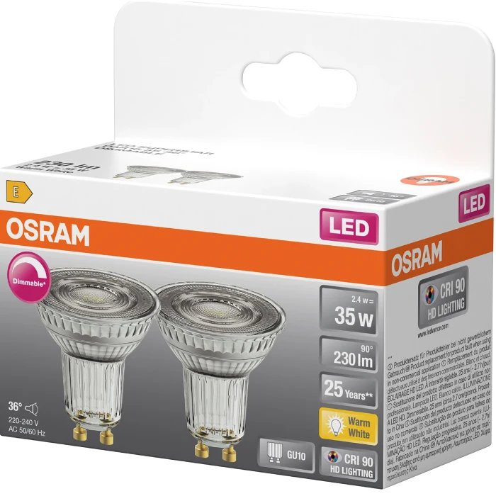 LED PAR16 GU10 230lm(35W) Dimbar 2P Osram