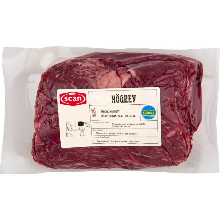 Högrev av nöt i bit ca 1,2kg Scan