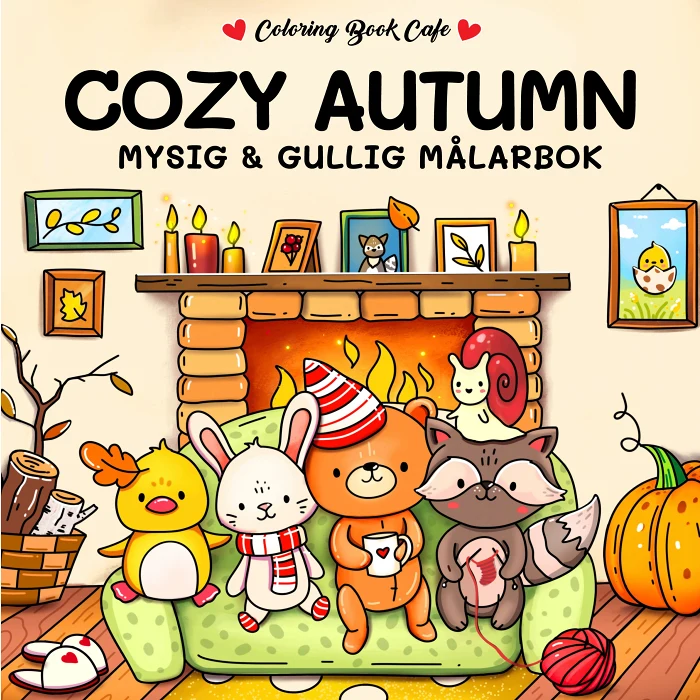 Cozy Autumn : Mysig och gullig Cozy Coloring målarbok från Coloring Book Cafe