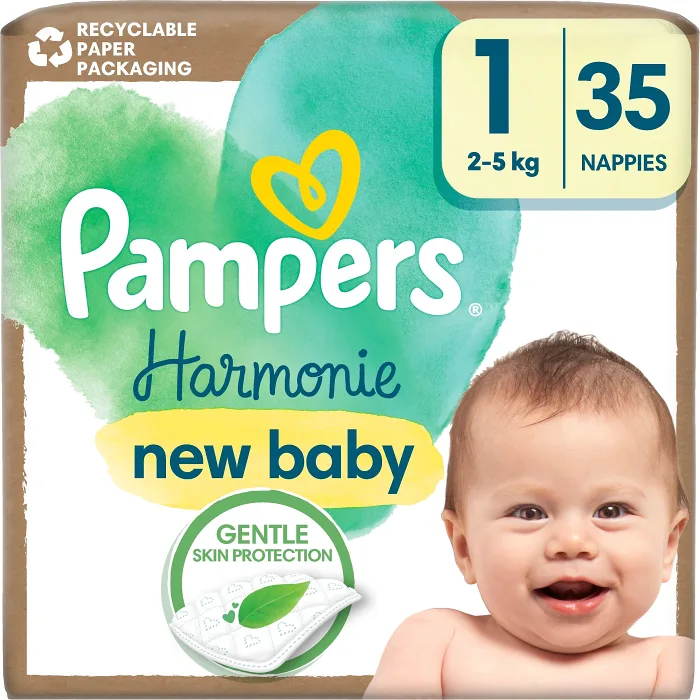 Blöjor Harmonie Strl 1 2-5kg 35-p Pampers