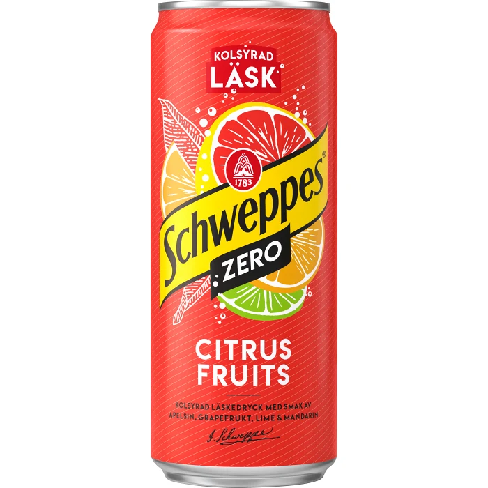 Dryck Citrus fruits zero 33cl Schweppes