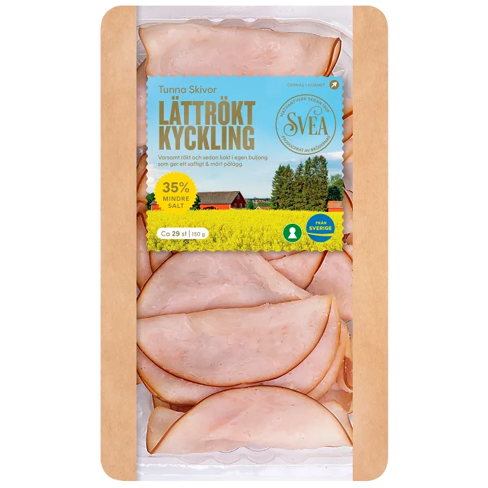 Kyckling Lättrökt Tunna skivor 150g Svea