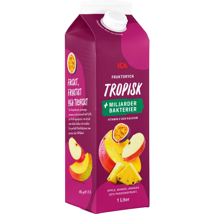 Fruktdryck Tropisk med bakteriekultur 1000ml ICA