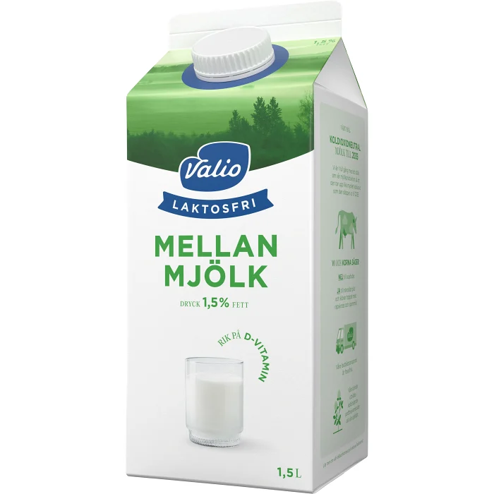 Mellanmjölkdryck Laktosfri 1,5% 1,5l Valio