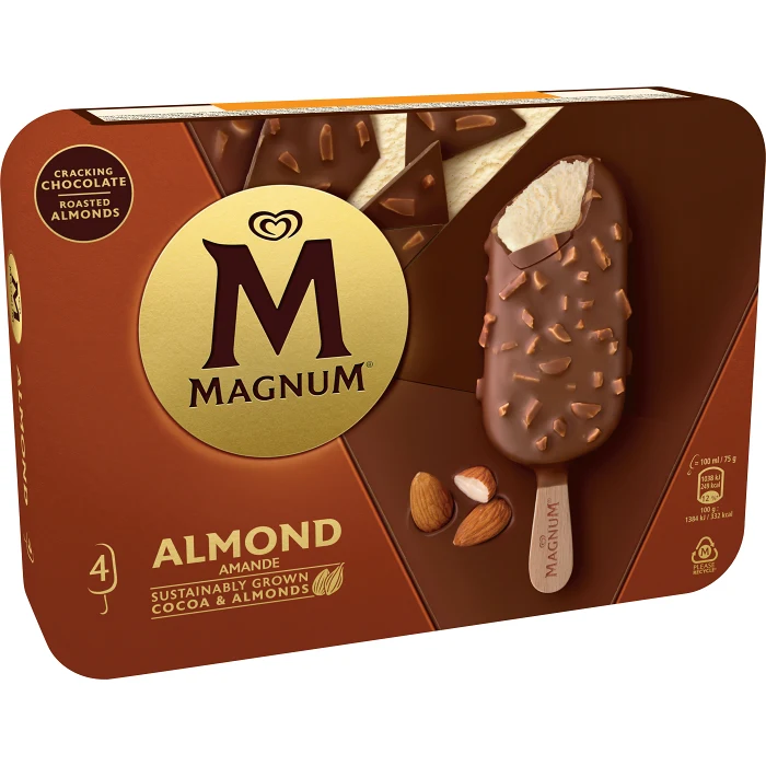 Glass Magnum Almond 4-p Magnum