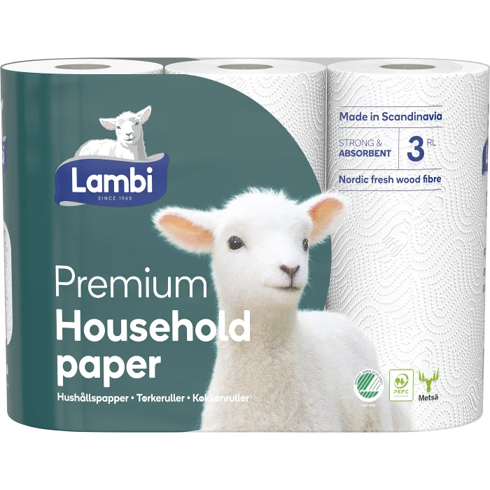 Hushållspapper Premium 3p Lambi