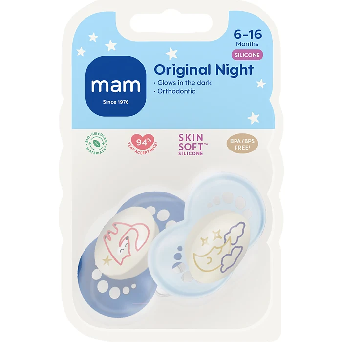 Napp Original Night Silikon 6-16mån 2-p MAM