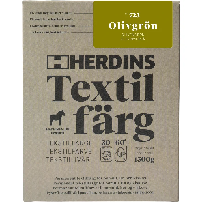 Textilfärg Natural fibre Olivgrön Herdins