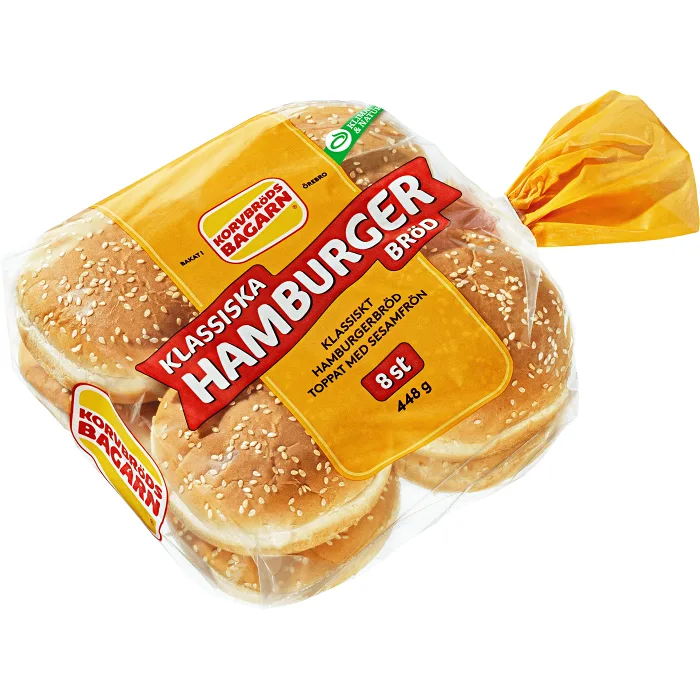 Hamburgerbröd 8-p 448g Korvbrödsbagarn