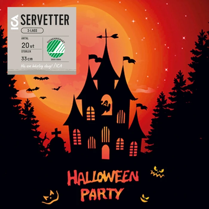 Servett 33cm Halloween ICA
