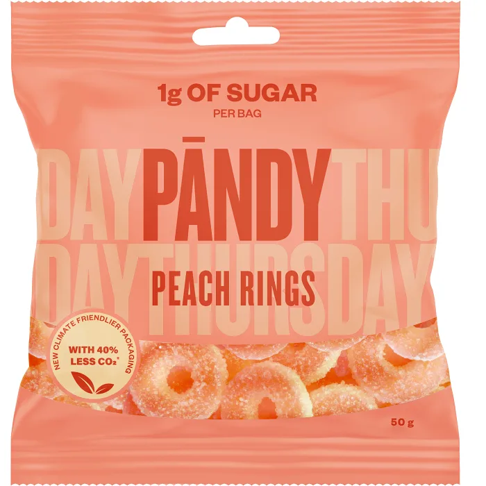 Gelégodis Candy Peach Rings 50g Pändy